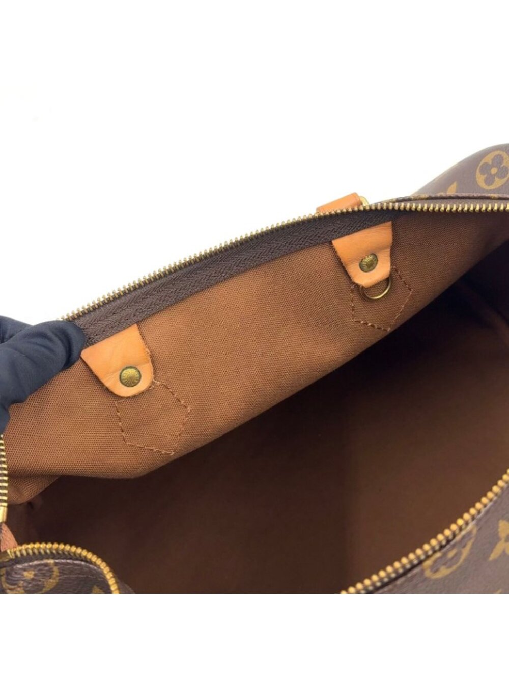 Louis Vuitton Speedy 35 Monogram Leather Brown Handbag Gold - Picture 8 of 15